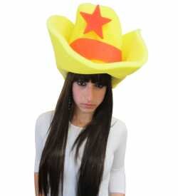 Funny Party Hats Cowboy Hat, One Size, 19 inches, am328, Foam, Oversize Costume Headwear, Unisex, for Teens and Adults, Halloween and Birthday Party Accessory
