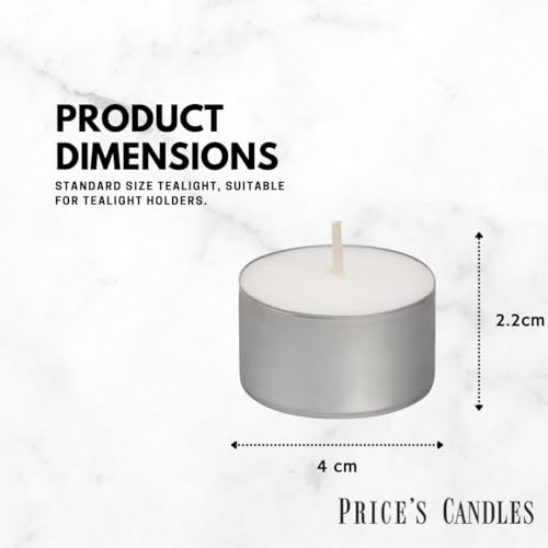 Price's Candles 100 Pack Sentinel Range 8 Hour Tealights Bags | Perfect Long Burning Tea Lights for Home, Catering or General Use | 100 Standard Size Long Burning Tea Lights