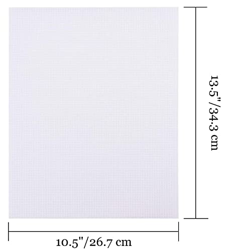 Tosnail 20 Pcs 7 Count Clear Plastic Mesh Canvas Sheets, 10.5x13.5 Inch Plastic Mesh Sheets for Knit and Crochet Projects Embroidery Acrylic Yarn Crafting