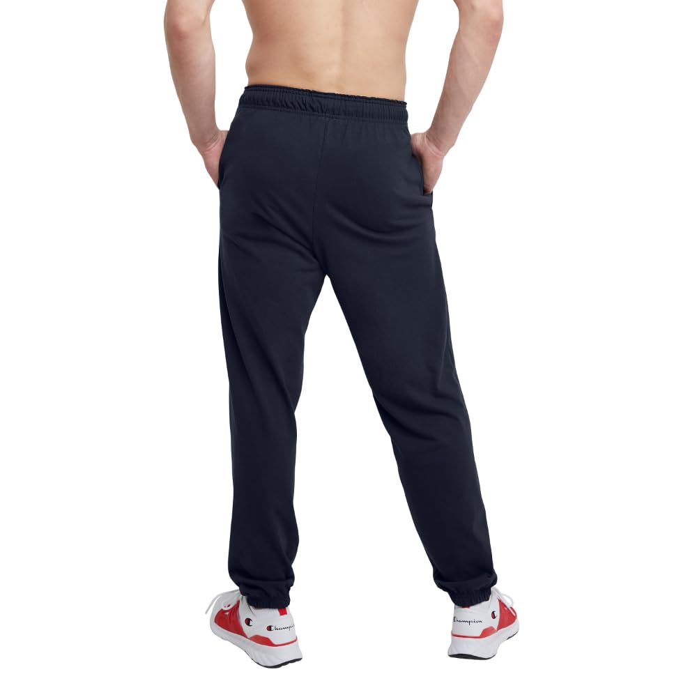 Champion Men's Everyday Fitted Ankle, 31.5" Inseam, Cotton Knit Pants Left Hip "C" Logo, Warm-Up Pants