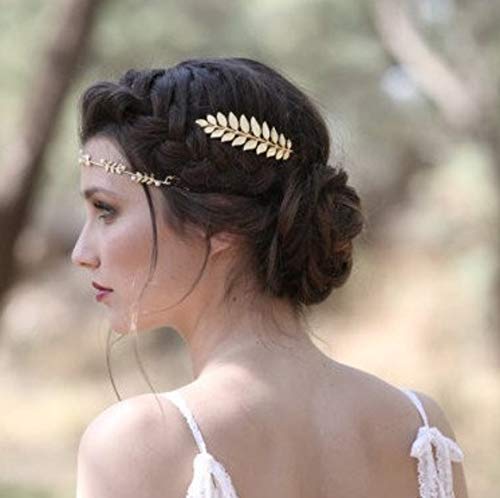 Gold Toga Party Greek Goddess Costume Gold Leaves Hair Barrettes (Halloween Gold Leaf Hair Clips)
