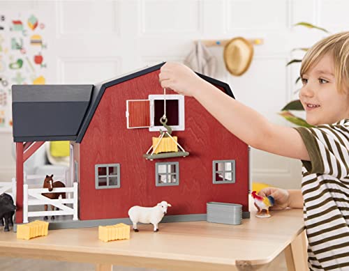 Terra by Battat – 20 Pieces Wooden Animal Barn Toy Set – Farm Animals & Play Fence – Pretend Play for Toddlers & 3+ Years – Educational Toys – Farmhouse Playset with Cute Animal Figures