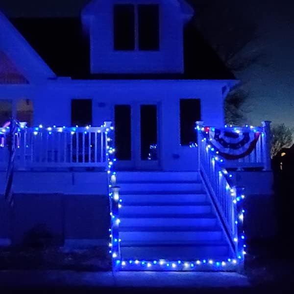 weillsnow Outdoor Christmas Decoration,66 FT 200 LED String Lights with Timer Memory Function,Plug in Waterproof Fairy Lights for Indoor Outdoor Home Room Garden Christmas Party Decor(Blue&White)