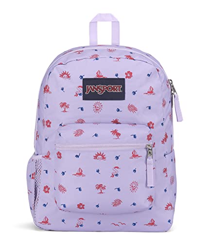 JanSport Cross Town Backpack 17" x 12.5" x 6" - Simple Bag for Everyone with 1 Main Compartment, Front Utility Pocket - Premium Class Accessories - Lagoon Luau