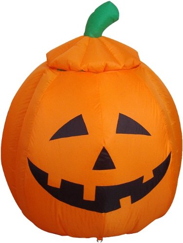 4 Foot Animated Halloween Inflatable Pumpkin and Ghost Yard Garden Decoration
