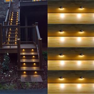 FVTLED Warm White Low Voltage LED Deck Lights kit Φ1.38 Outdoor Garden Yard Decoration Lamp Recessed Landscape Pathway Step Stair Warm White LED Lighting, Black