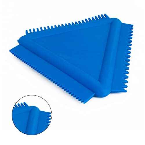 Wood Graining Painting Tool yyangz Triangle Shaped Wood Texture Graining Tool, Household Wall Art Paint Rubber for DIT Wall Room Decoration, Blue