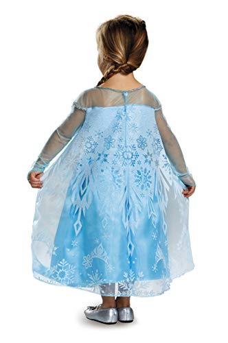 Elsa Toddler Classic Costume, Official Disney Frozen Halloween Costume, Size Medium (3T-4T)