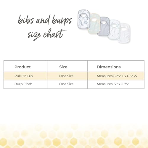 Burt's Bees Baby Infant Burp Cloths, 100% Organic Cotton Extra Absorbent Soft Fabric Drool Cloths, 5-Pack Newborn Must-Have Essential Large Burping Cloths, One Size 17 x 11.75 Inches