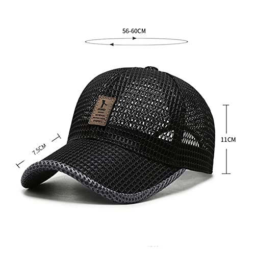 FASHIXD Summer Mesh Baseball Cap for Men Women Trucker Hat Outdoor Sports Running hat (1-Dark Gray)