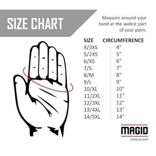 MAGID T-REX Flex Series ANSI Cut Level A9 Knit Impact Glove, 1 Pair, NitriX Palm, Size 9/L, Black & Green, TRX795