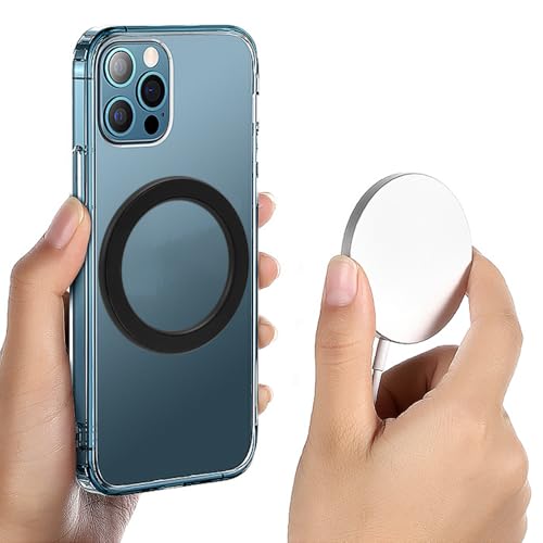 1pcs Magnetic Wall Mobile Phone Holder Stand for Wireless Charging Car Cellphone Stand Magnet Stands,Diameter58mm thick3.8mm (Black) (White)