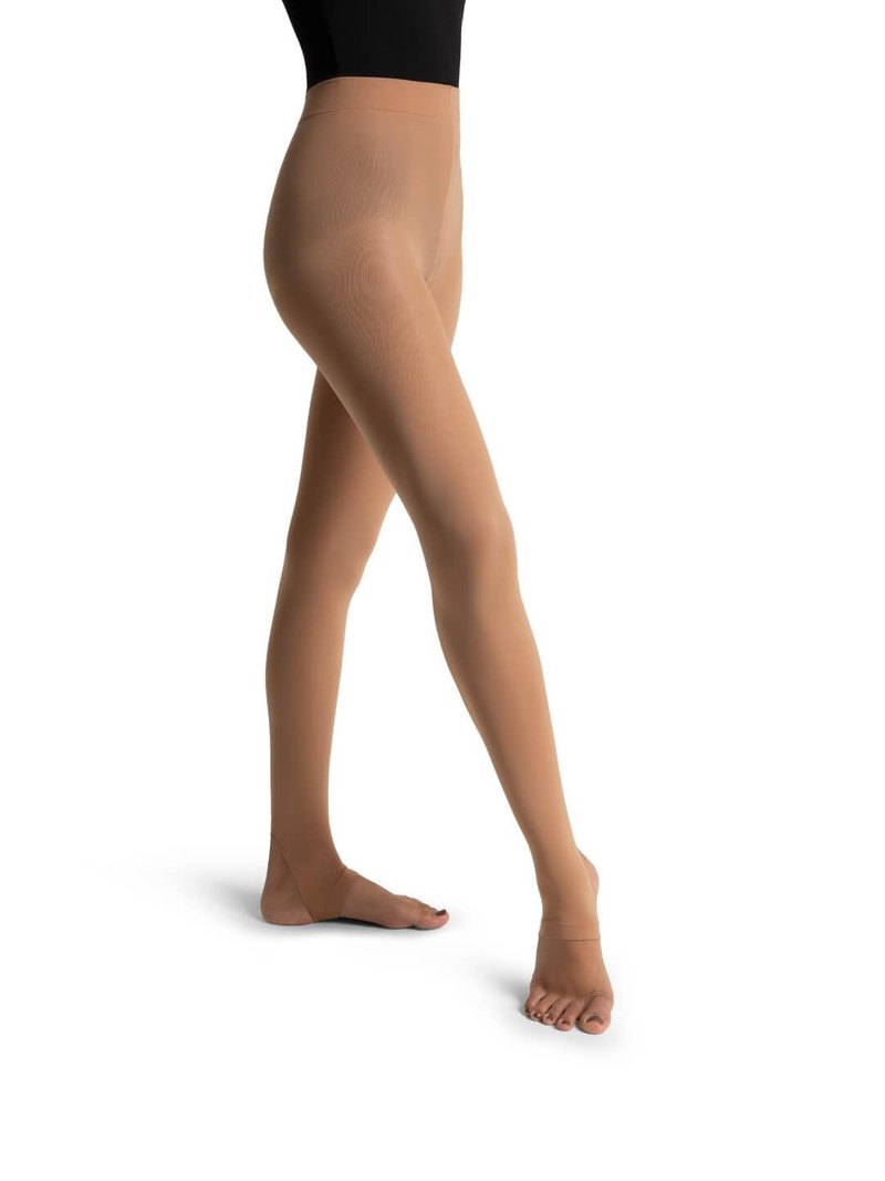 Capezio womens Self Knit Waist Stirrup Tight, Light Tan, Small-Medium US
