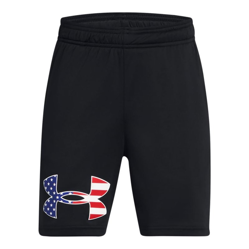 Under Armour Boys Freedom Tech Shorts, (001) Black / / White, X-Small