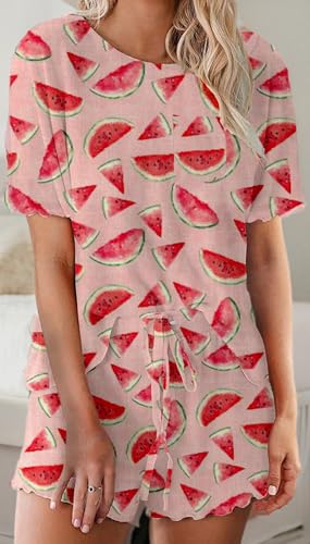 Halloween Pjs Womens Ruffle Long Sleeve Tops and Short Sets Pumpkin Halloween Pajamas_WM_S