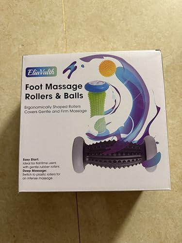 EliaValth Plantar Fasciitis Relief, Foot Roller & Massager for Plantar Fasciitis, Neuropathy & Reflexology - 2 Foot Massage Roller & Ball (Green, Large)