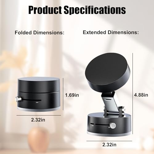 2025 New Magnetic Phone Holder with Vacuum Suction,Foldable Retractable Phone Mount,Dual-Sided Mount for All Phones, Universal Compatibility, Durable Plastic for Car, Gym, Smooth Surfaces
