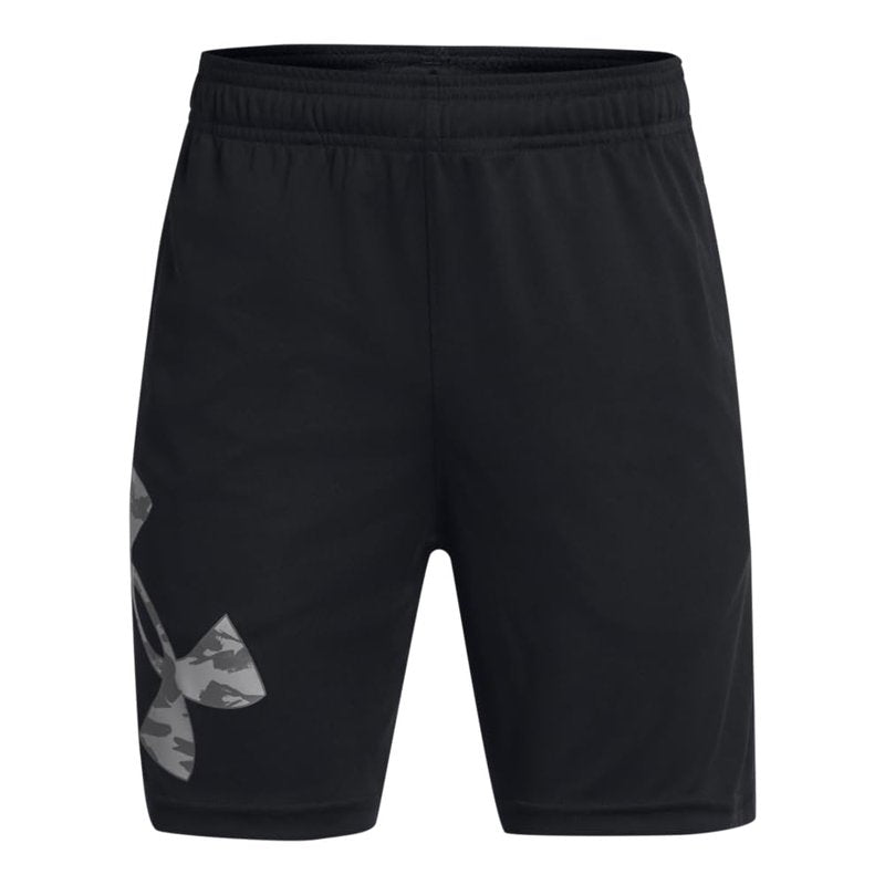 Under Armour Boys' Tech Big Logo Shorts, (002) Black / / Castlerock, Medium