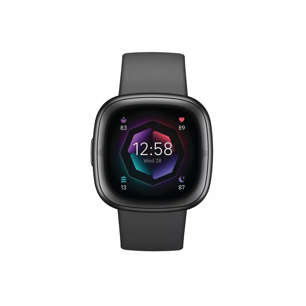 Fitbit Sense 2 Advanced Health and Fitness Smartwatch with Tools to Manage Stress and Sleep, ECG App, SpO2, 24/7 Heart Rate and GPS, Shadow Grey/Graphite, One Size (S & L Bands Included)