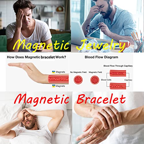 Jeracol Copper Bracelets for Men,Magnetic Wristbands Bracelet with Double Row Strength Magnets,Copper Magnetic Brazaletes with Remove Tool & Jewelry Gift Box