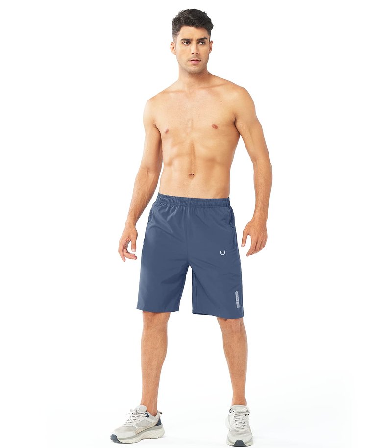 NORTHYARD Men's Athletic Running Shorts Gym Workout 7"/9"/5" Quick Dry Lightweight Sports Basketball Tennis 3 Zipper Pockets FEDERALBLUE-9inch 3XL