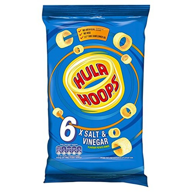 Hula Hoops Salt and Vinegar Chips - 6 Pack | Perfect Snack for Sharing