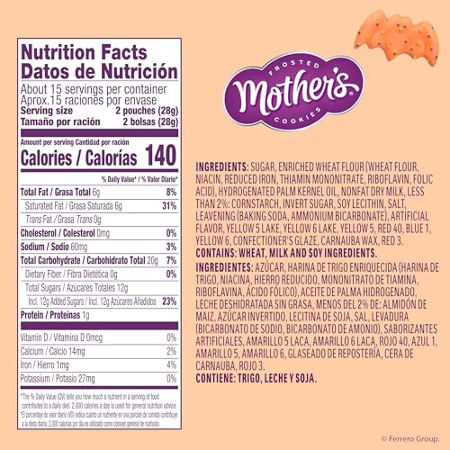 Mother’s Circus Halloween Animal Cookies, Snack Pack Halloween Treats for Kids, Individually Wrapped Halloween Cookies, Cats and Bats Frosted Animal Cookies with Sprinkles, 30ct Box