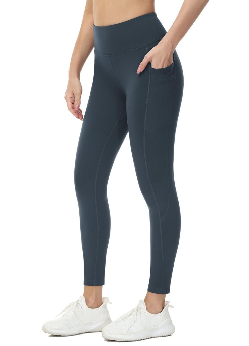 baleaf Fleece Lined Leggings Women Water Resistant 25" Petite Winter Warm Legging Thermal Running Tights Yoga Hiking Pants Grey S