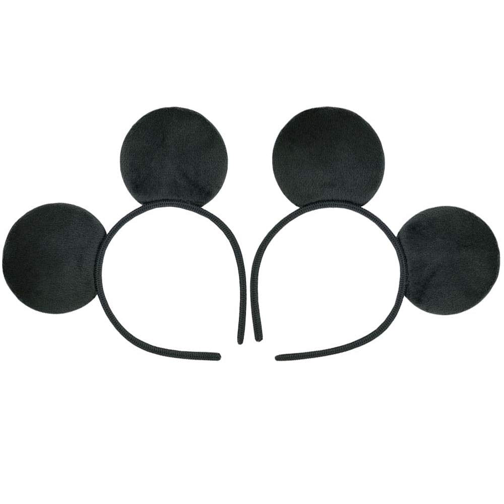 CHuangQi 20pcs Mouse Ears Headband, Solid Black
