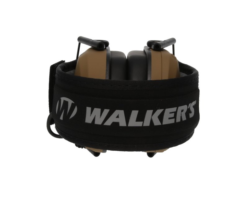 Walker's Razor Slim Electronic Earmuffs Ultra Low Profile Compact Design Adjustable Range Shooting Hunting Hearing Protection, Battle Brown - Patriot Series