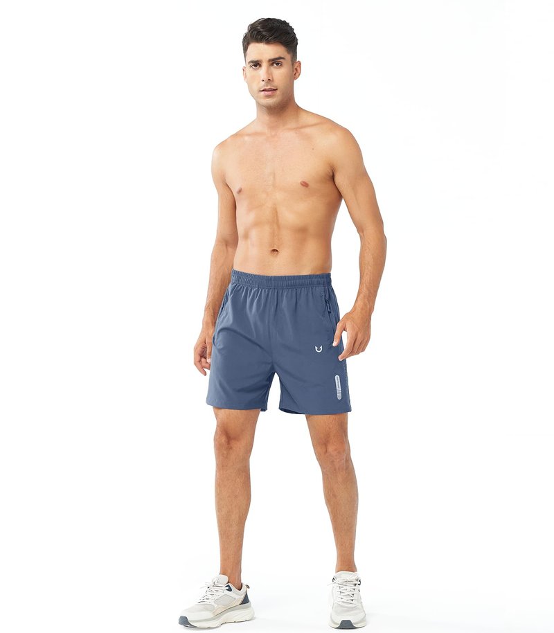 NORTHYARD Men's Athletic Running Shorts Gym Workout 7"/9"/5" Quick Dry Lightweight Sports Basketball Tennis 3 Zipper Pockets FEDERALBLUE-5inch 3XL