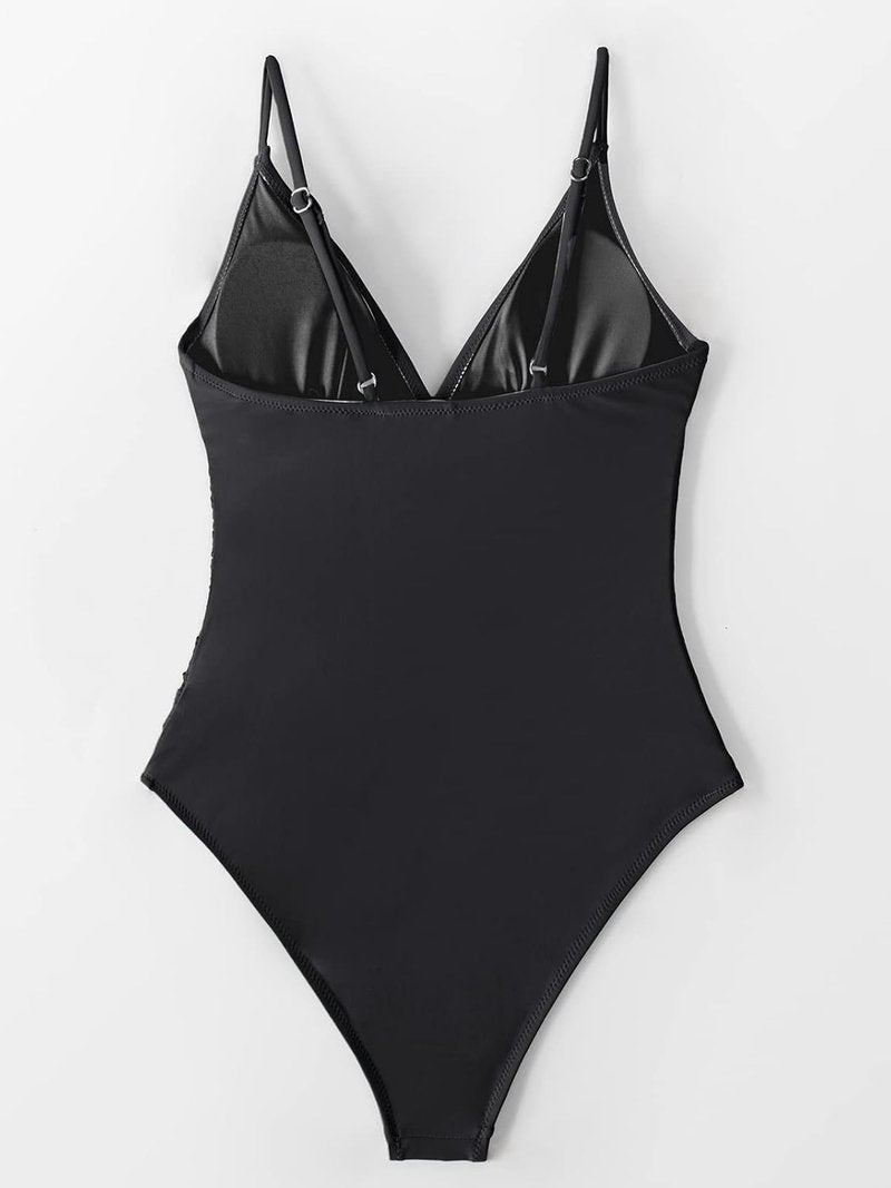 CUPSHE Women's One-Piece Swimsuit - Tummy Control V-Neck Design for Flattering Fit