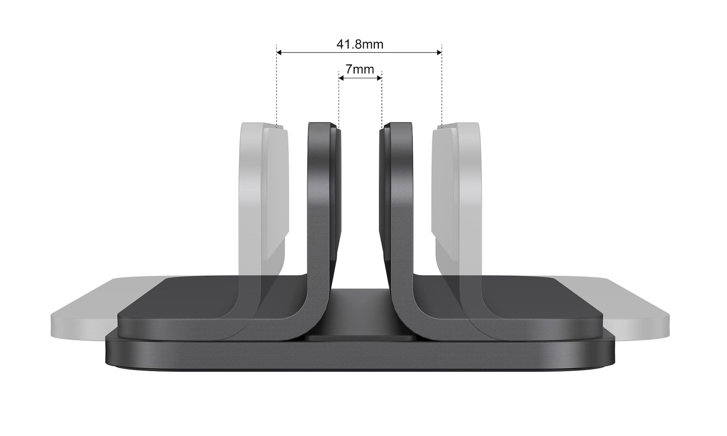 JOKItech Aluminum Laptop Vertical Stand Organizer, Sturdy Laptop Computer Holder Desktop Stand Compatible with New Retina Apple MacBook Pro/Air, Mac mini and iPad Pro - Black