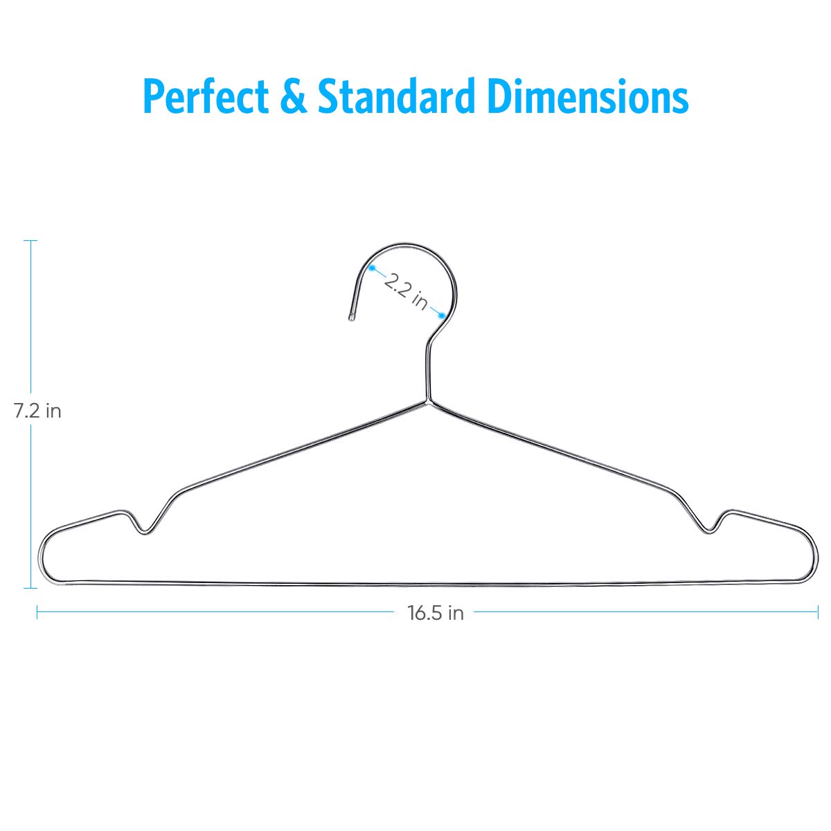 Fayleeko Wire Coat Hangers 40 Pack Strong Heavy Duty Stainless Steel Metal Ultra Thin Space Saving Clothes Hangers 16.5 Inch