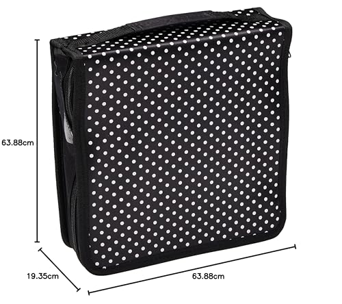 Papermania Polka Dot Stamp & Die Storage, Black and White, 10 x 10", 10 Pockets, Storage Organiser Containing Magnetic Sheets, Refill Pockets Available