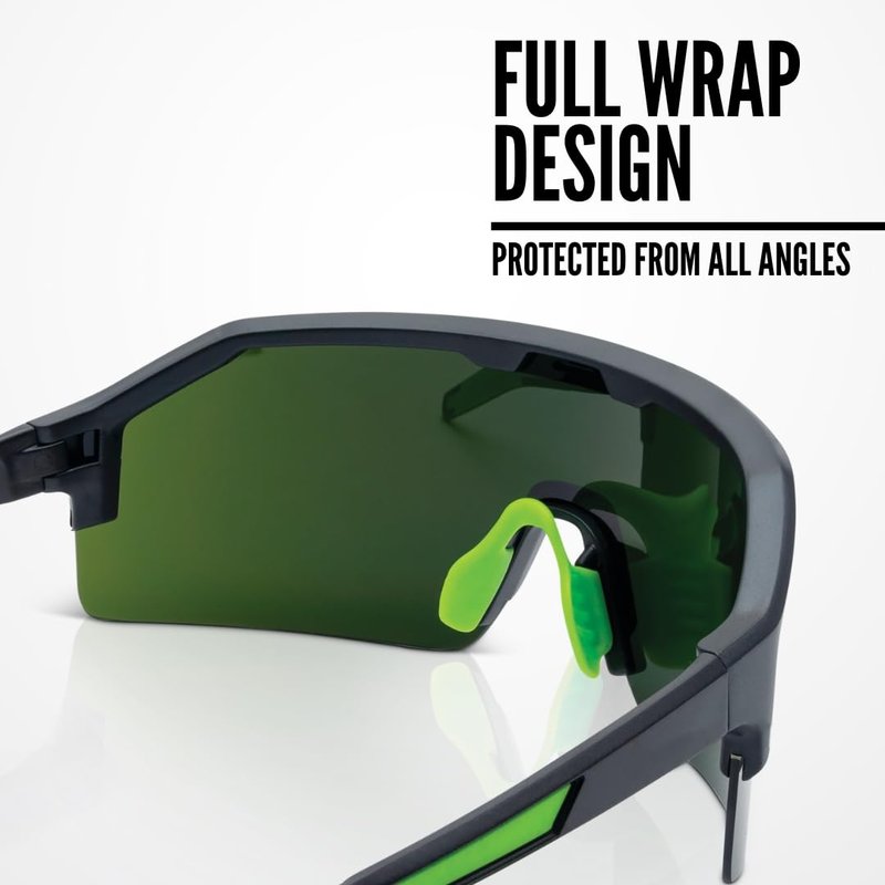 Jackson Safety Maxview+ Ballistic-Rated Safety Glasses - ANSI Z87.1 Wraparound Anti-Scratch Eye Protection for Men & Women - Black Frame with Shade 5 IR Lens - Pack of 1
