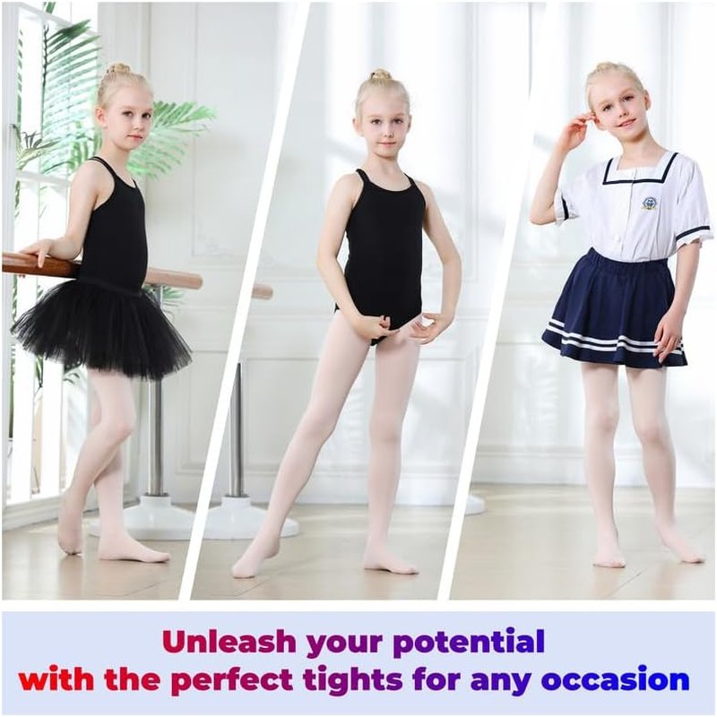 Ballet Tights for Girls - Thick Soft Footed Dance Tights for Toddlers & Kids | Various Sizes Available