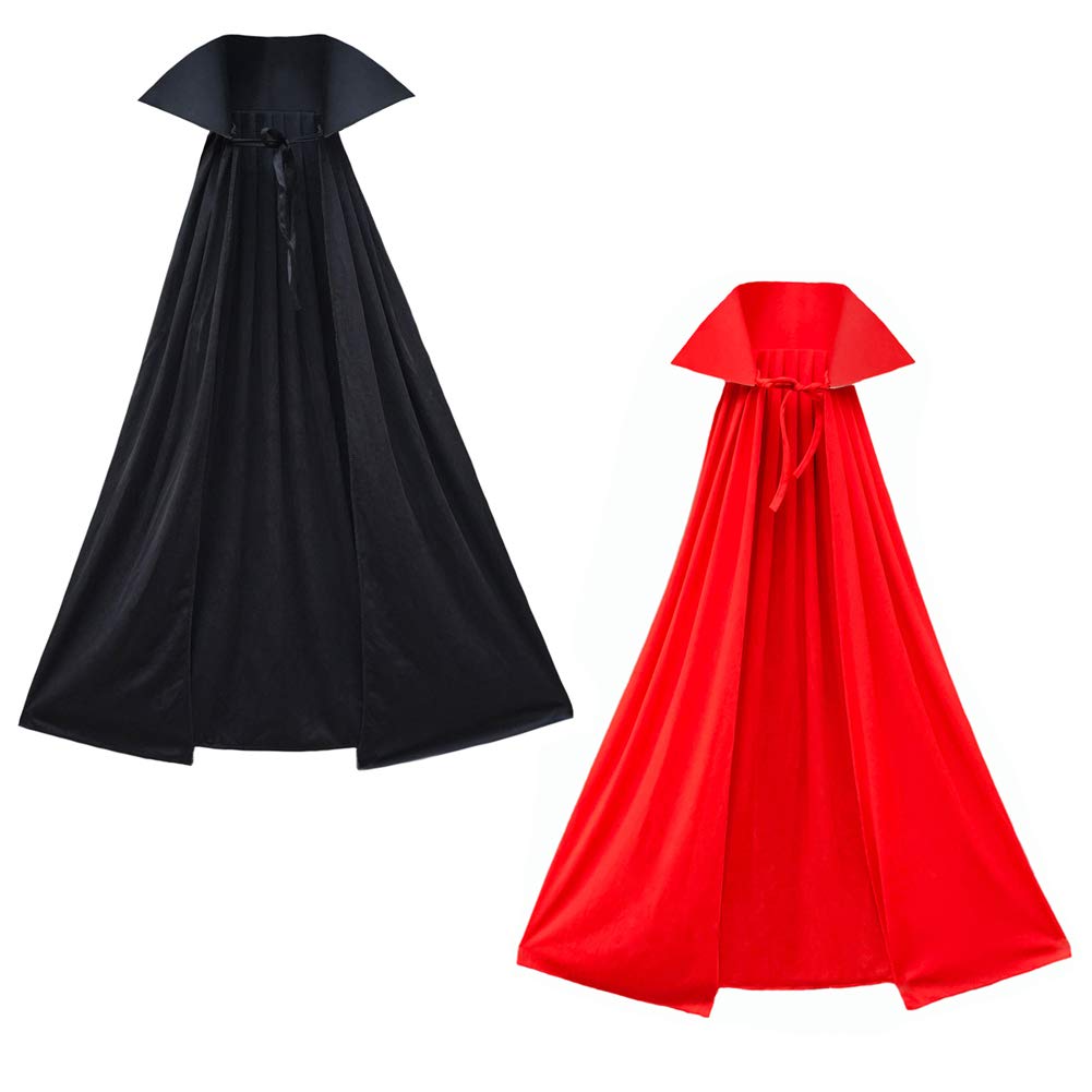 SeasonsTrading 40" Black Cape with Stand-Up Collar - Halloween Costume Accessory