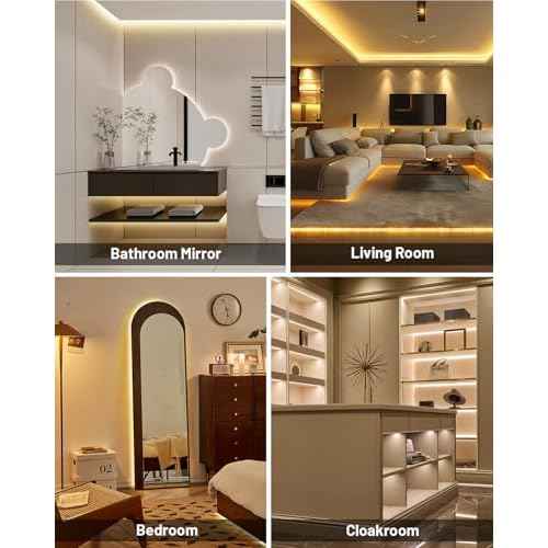 COB LED Strip Lights 32.8ft, Dimmable White CCT Tunable 2300K-6500K, DC 24V High Lumen Cuttable LED Tape Light, 6080 LED 48W CRI 90, APP Remote Control, Music Mode, For Home DIY, Living Room, Bedroom