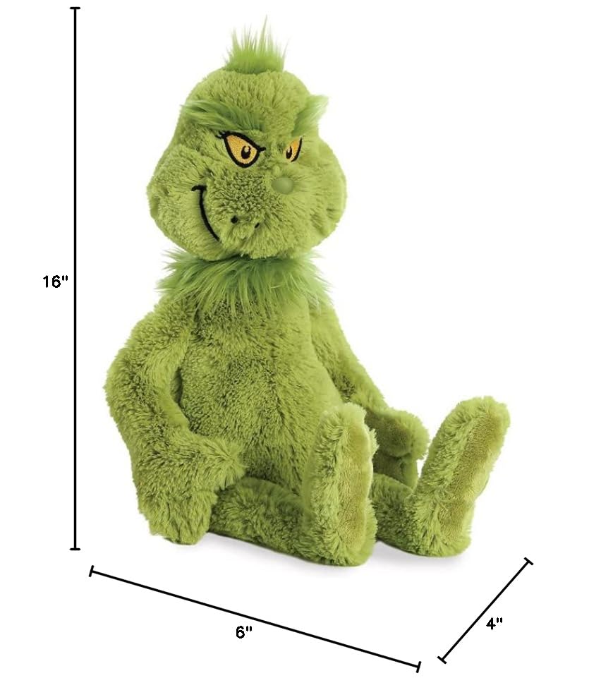 Aurora® Whimsical Dr. Seuss™ Grinch Stuffed Animal - Officially Licensed Plush for Imaginative Play - Perfect for Kids and Adults - Green 16 Inches