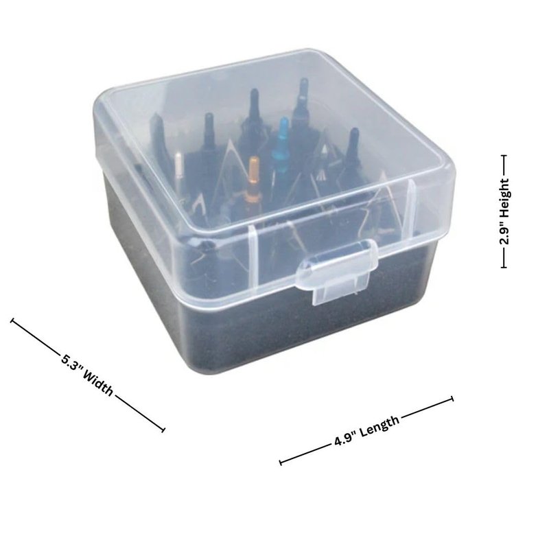 MTM BH16 Broadhead Box Broadhead Box - Holds 16 Fixed or Mech. USA Made, Clear