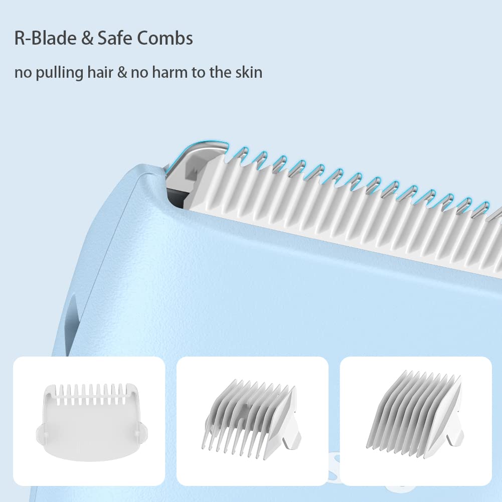 Favrison Baby Hair Clippers, Professional Quiet Hair Trimmer for Kids and Toddler, Waterproof & Rechargeable Cordless Hair Cutting Machine for Children, with LCD Display