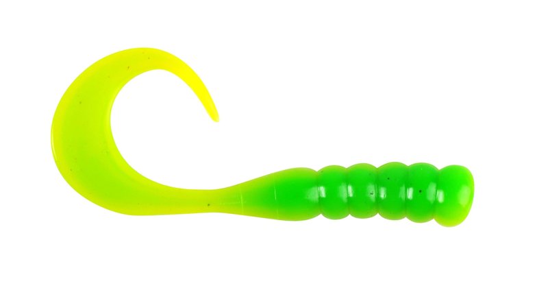 Berkley PowerBait Ribbontail Grubs Green Chartreuse, 3" (15 Count)