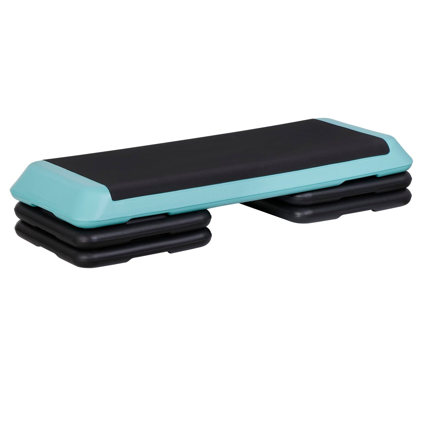 JupiterForce 43" Workout Aerobic Exercise Step Platform, Adjustable Aerobic Steppers for Exercise with 6 Removable Risers for Home Gym Strength Training