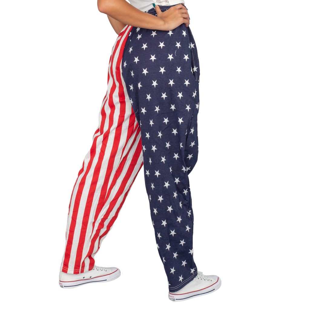 USA American Flag Pajamas Pants Patriotic Stars and Stripes Lounge Halloween Costume Cosplay