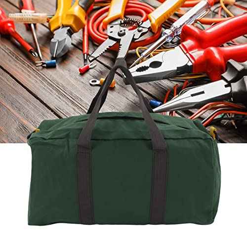 Wide Mouth Tool Bag, Large Capacity Organizer Tote, Portable 20" Tool Bag for Carpentry, Electrician, Plumbing, Gardening