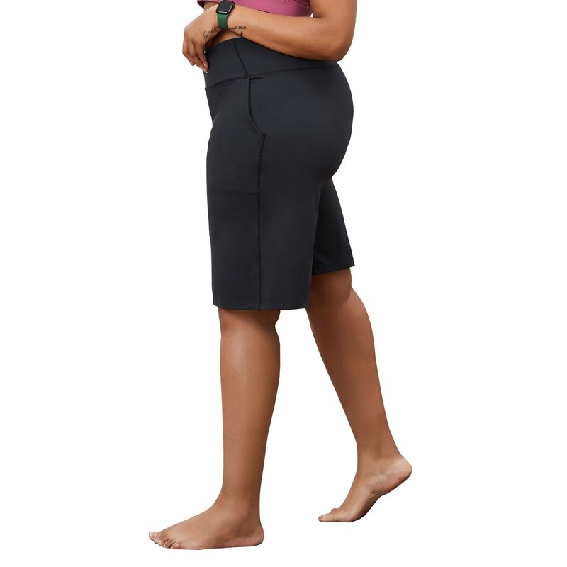 YOHOYOHA Plus Size Women's Bermuda Yoga Shorts - Workout Running Athletic Bike Gym Shorts Long High Waist XL