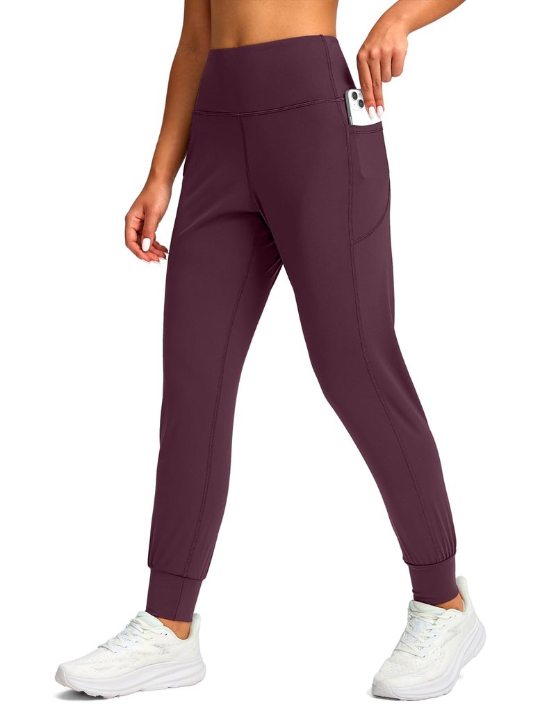 Viodia Women's Joggers with Pockets High Waisted Athletic Workout Yoga Jogger Pants for Women Tapered Sweatpants Wine