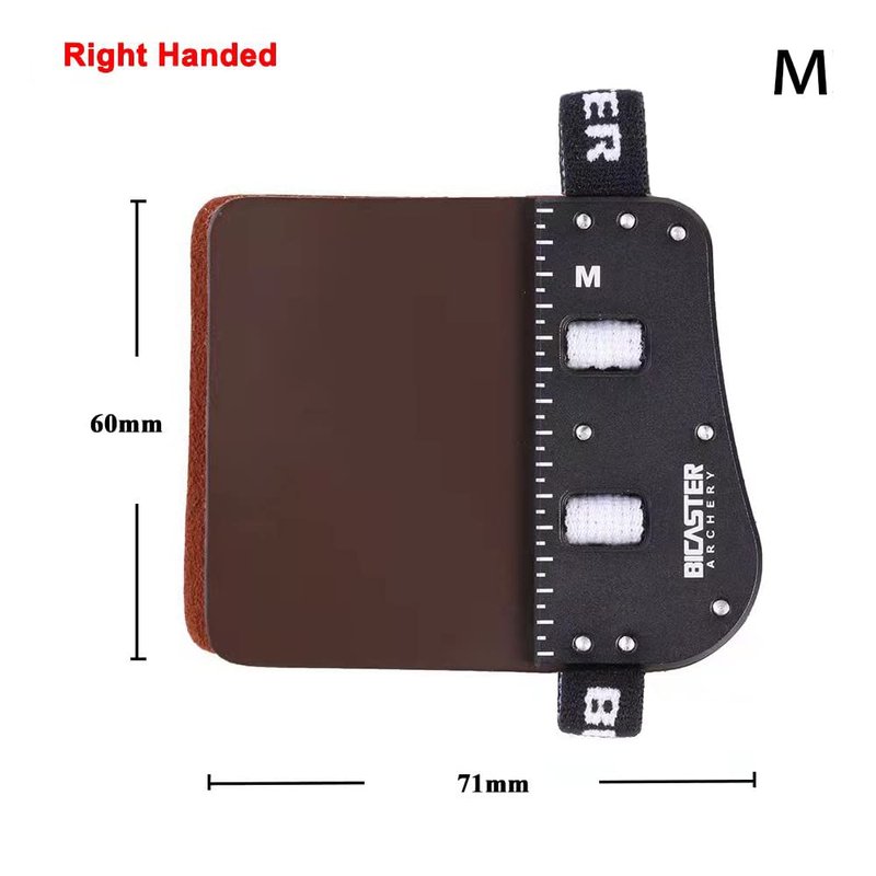 BICASTER SP3 Barebow Finger Tabs Cowhide Face+Aluminum Plate (Medium, Right Handed)
