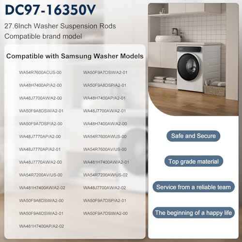 WA54R7600AW/US WA54R7600AV/US WA54R7200AW/US WA54R7600AC/US Sam-sung Washer Suspension Rods,27.5'' DC97-16350V Washer Suspension Rods OEM Damper Assembly Sam-sung Washer Replacement Parts